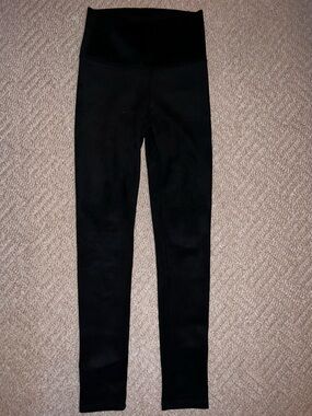 Cherish Suede-Feel Black High-Waist Leggings